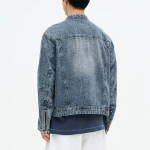 8 seconds Lightweight Denim Racer Jacket — Blue