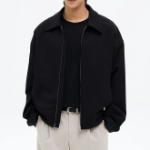 8 seconds Heavy Twill Collar Short Blouson — Black