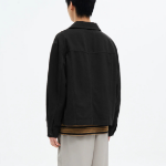 8 seconds Linen Blended Zip-Up Blouson — Black