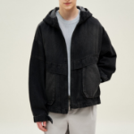 8 seconds Denim Hood Shell Parka — Ash
