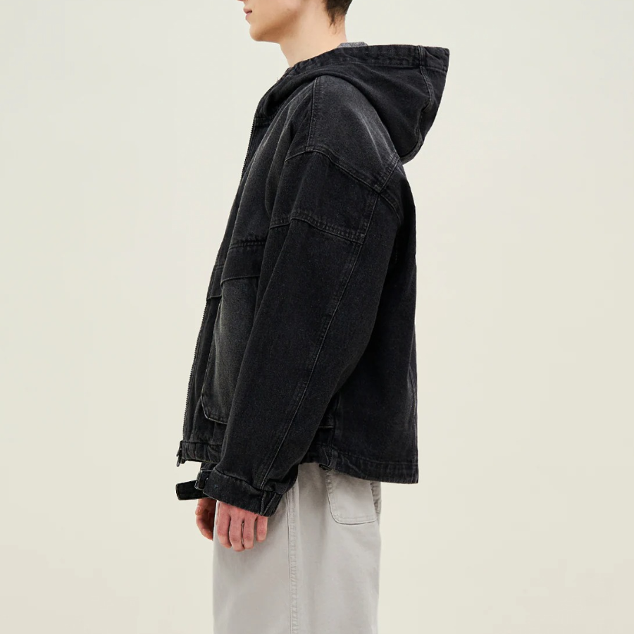 8 seconds Denim Hood Shell Parka — Ash