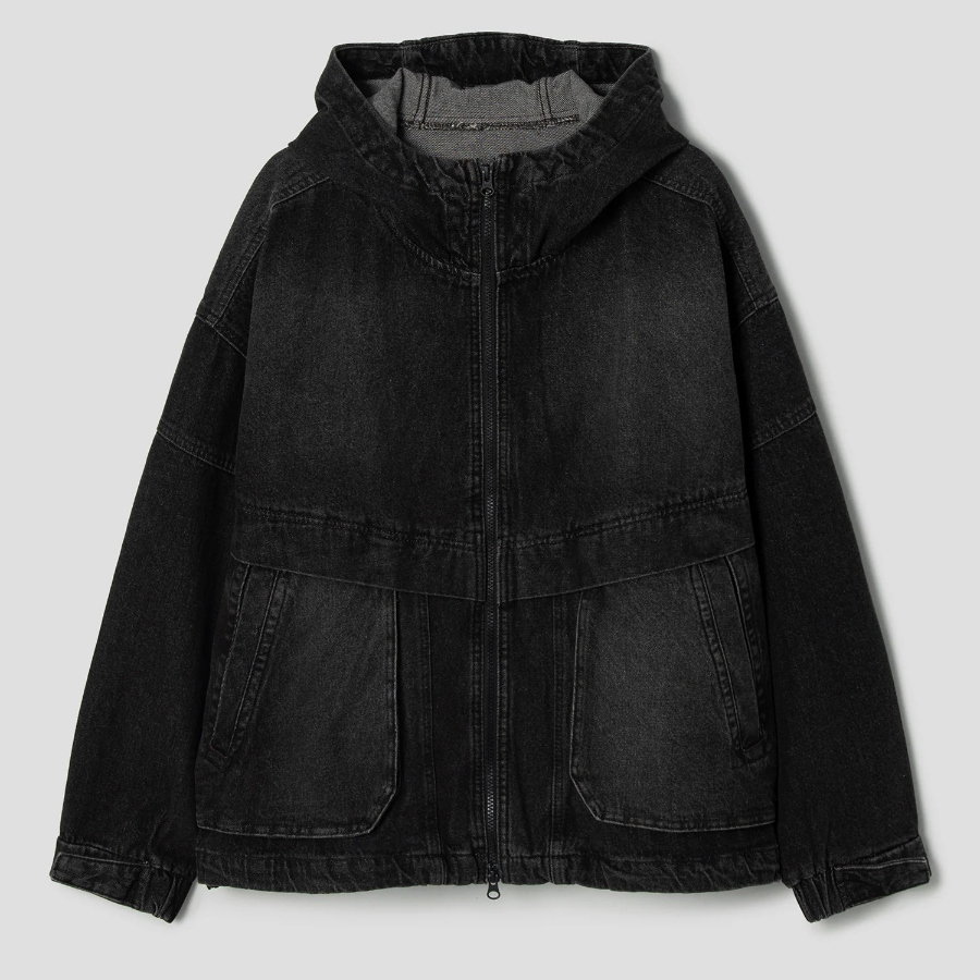 8 seconds Denim Hood Shell Parka — Ash