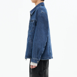 8 seconds Mid-Wash Collar Denim Jacket — Blue