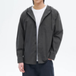 8 seconds Cotton Nylon Hooded Shacket — Ash