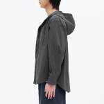 8 seconds Cotton Nylon Hooded Shacket — Ash