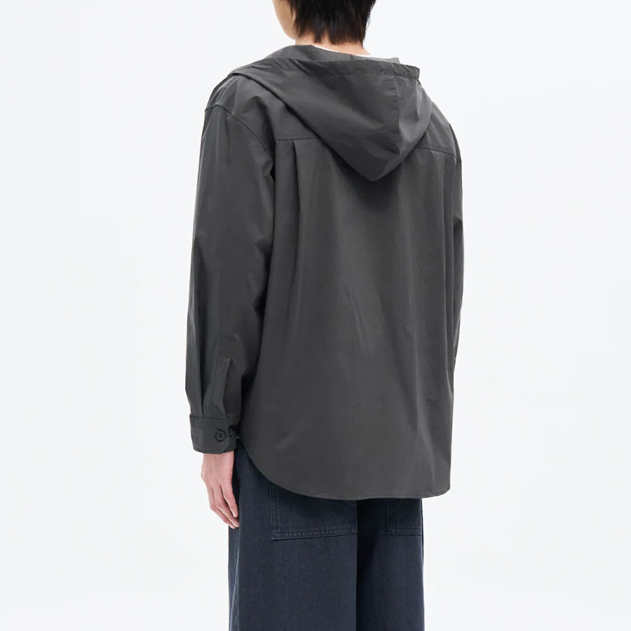 8 seconds Cotton Nylon Hooded Shacket — Ash