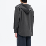 8 seconds Cotton Nylon Hooded Shacket — Ash