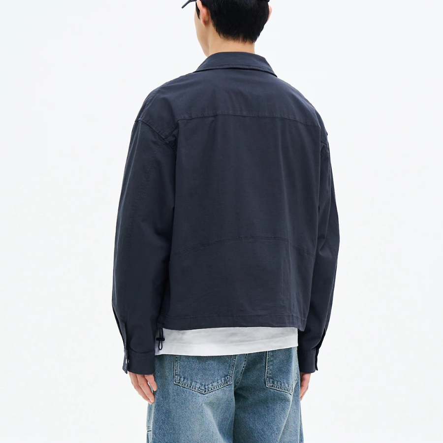 8 seconds Garment Dyed Zip-Up Jacket — Navy