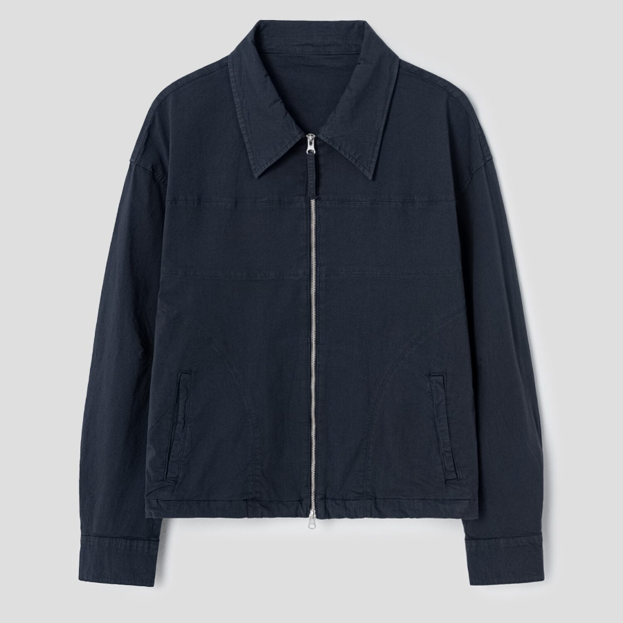8 seconds Garment Dyed Zip-Up Jacket — Navy