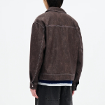 8 seconds Faux Leather Topstitch Jumper — Brown