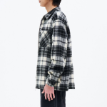 8 seconds Wool Blended Big Check Zip-Up Shacket — White