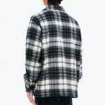 8 seconds Wool Blended Big Check Zip-Up Shacket — White