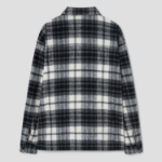 8 seconds Wool Blended Big Check Zip-Up Shacket — White