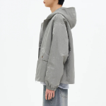 8 seconds Washable Nylon Hooded Bomber — Greу