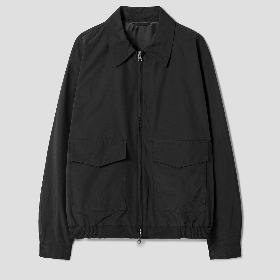 8 seconds Collar Zip-Up Blouson — Black