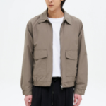 8 seconds Collar Zip-Up Blouson — Khaki