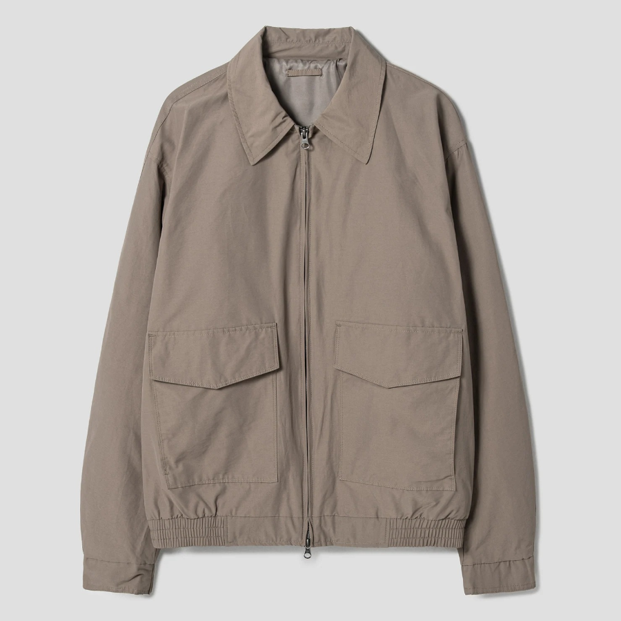 8 seconds Collar Zip-Up Blouson — Khaki