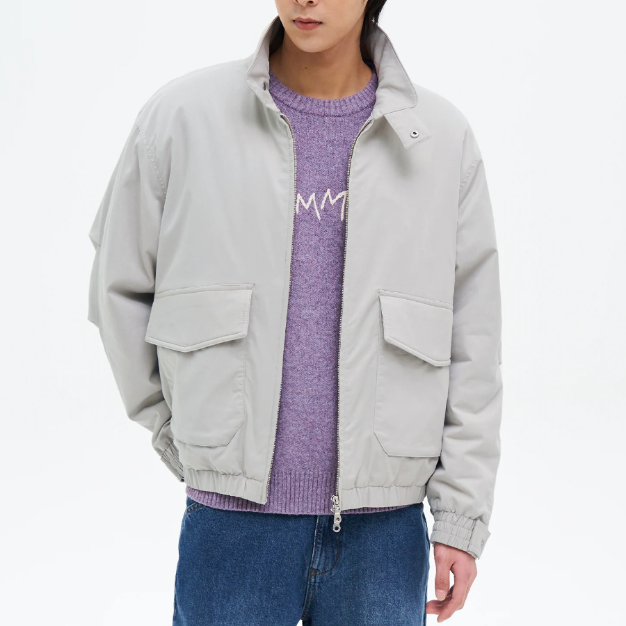 8 seconds Padded Harrington Jacket — Light Grey