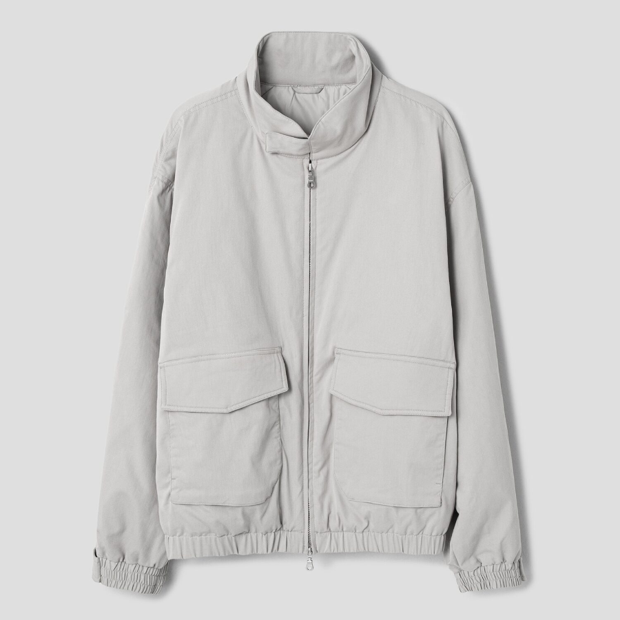 8 seconds Padded Harrington Jacket — Light Grey