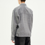 8 seconds Fake Suede Racer Jumper — Light Grey