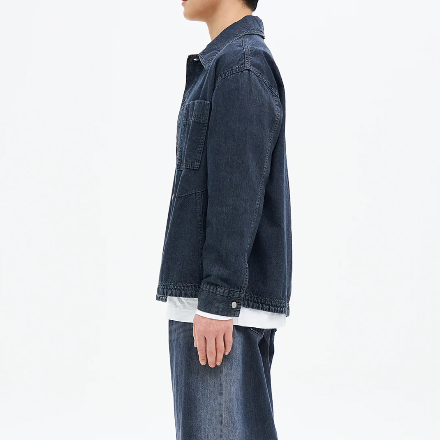8 seconds Lightweight Panel Denim Shacket — Blue
