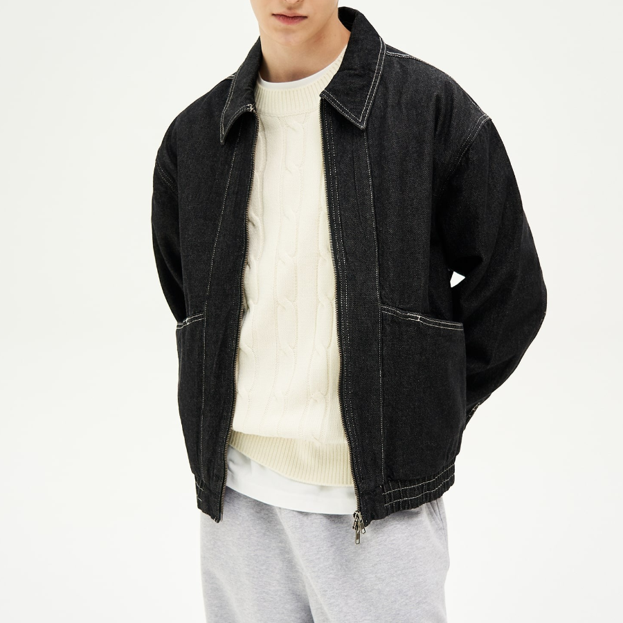 8 seconds Denim Drizzler Jacket — Black