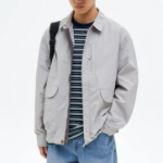 8 seconds Nylon Zip-Up Shacket — Light Grey