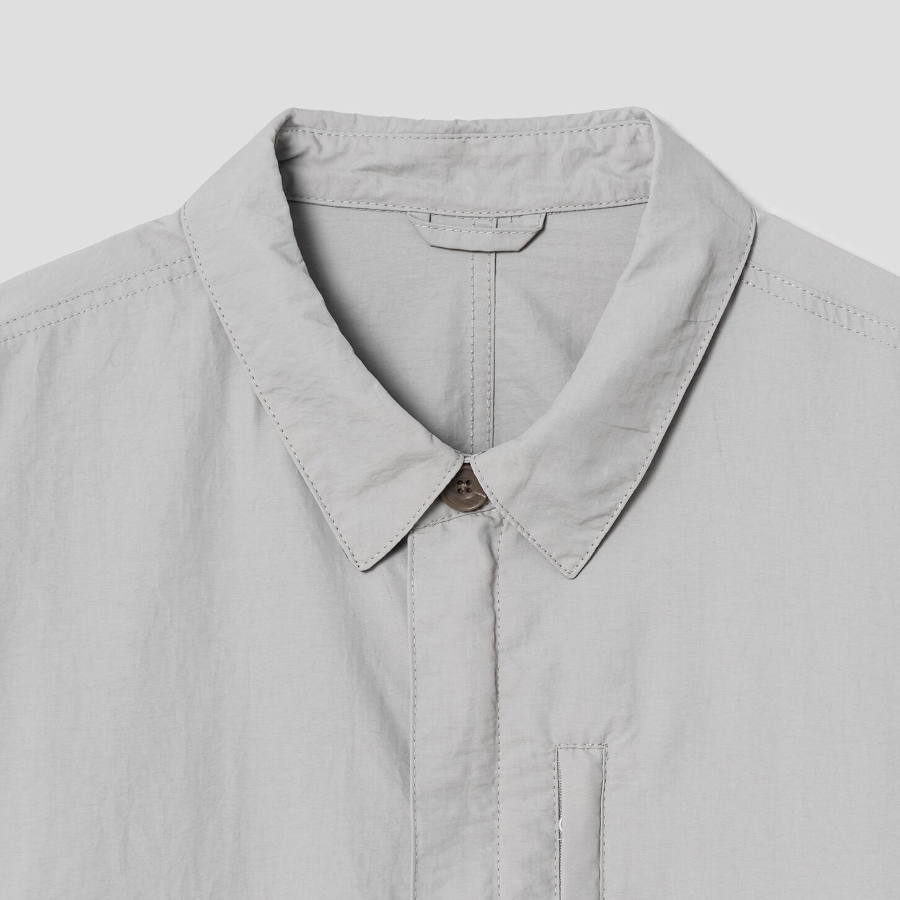 8 seconds Nylon Zip-Up Shacket — Light Grey