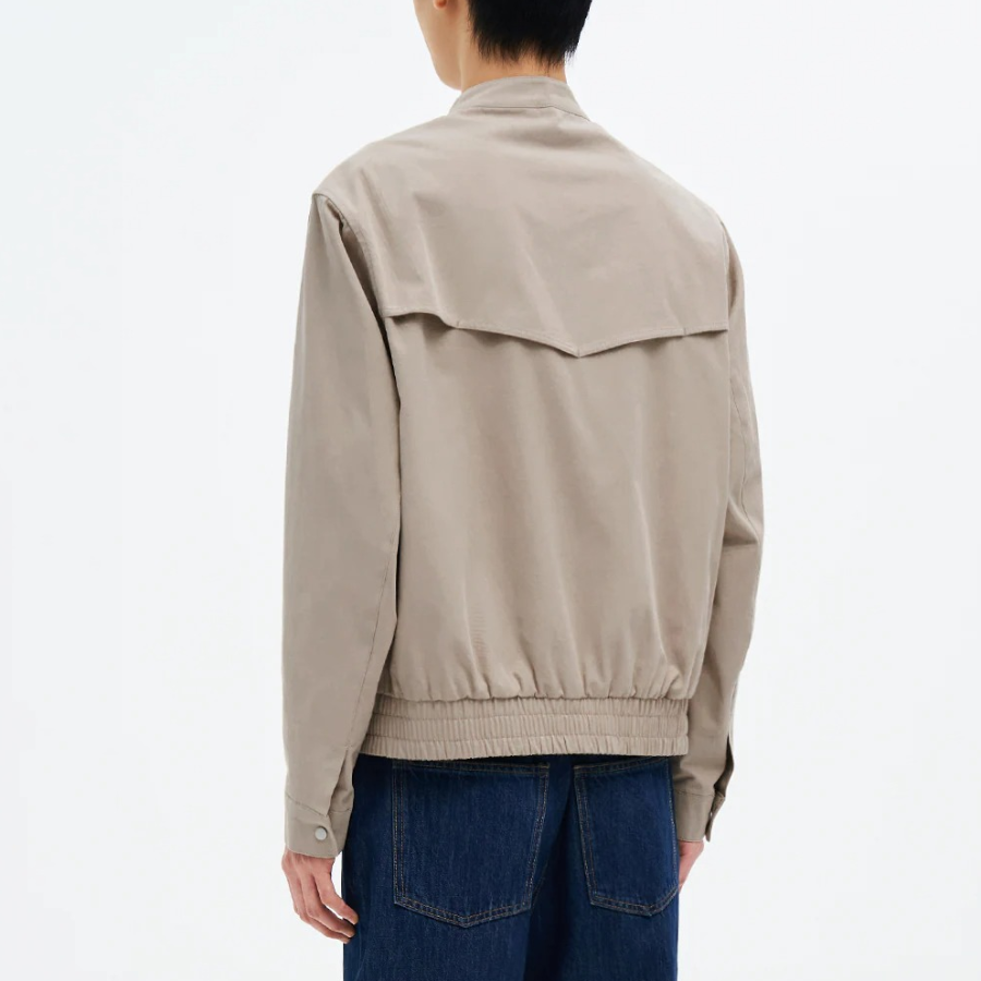 8 seconds Stand Collar Cotton Blouson — Beige
