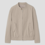 8 seconds Stand Collar Cotton Blouson — Beige