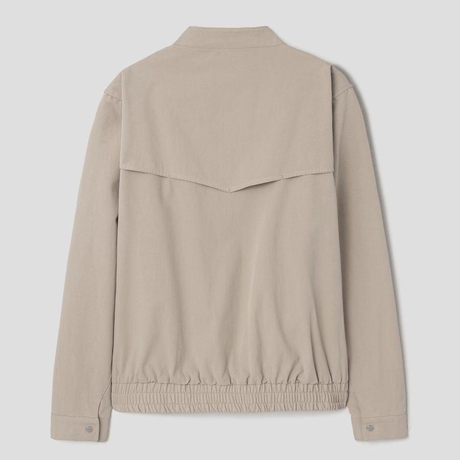 8 seconds Stand Collar Cotton Blouson — Beige