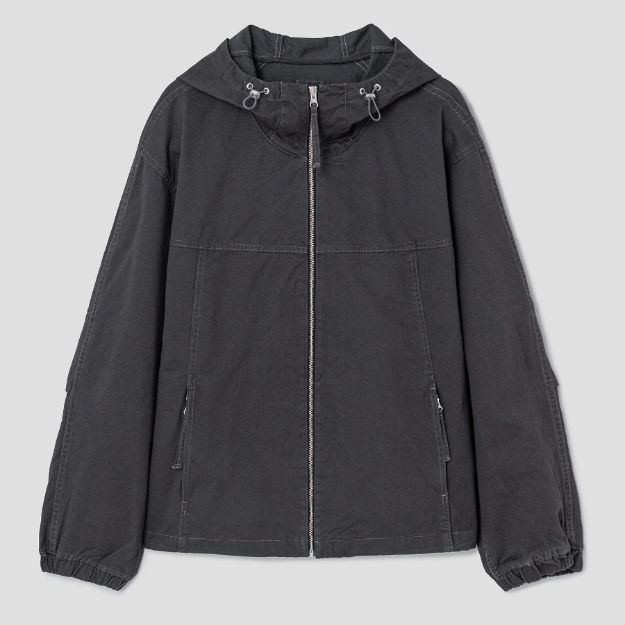 8 seconds Hooded Peach Cotton Outer — Ash