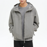 8 seconds Hooded Peach Cotton Outer — Khaki