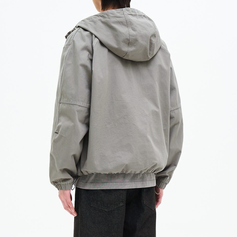 8 seconds Hooded Peach Cotton Outer — Khaki