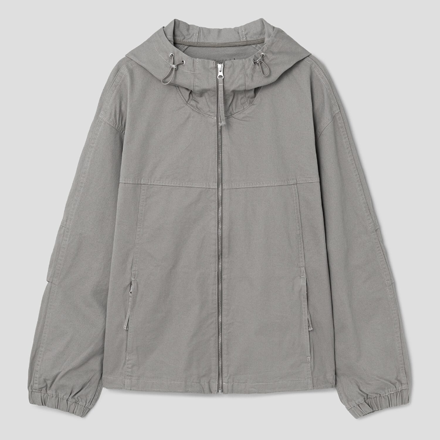 8 seconds Hooded Peach Cotton Outer — Khaki