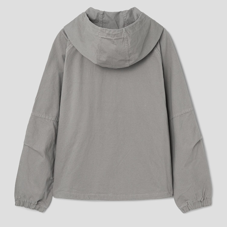 8 seconds Hooded Peach Cotton Outer — Khaki