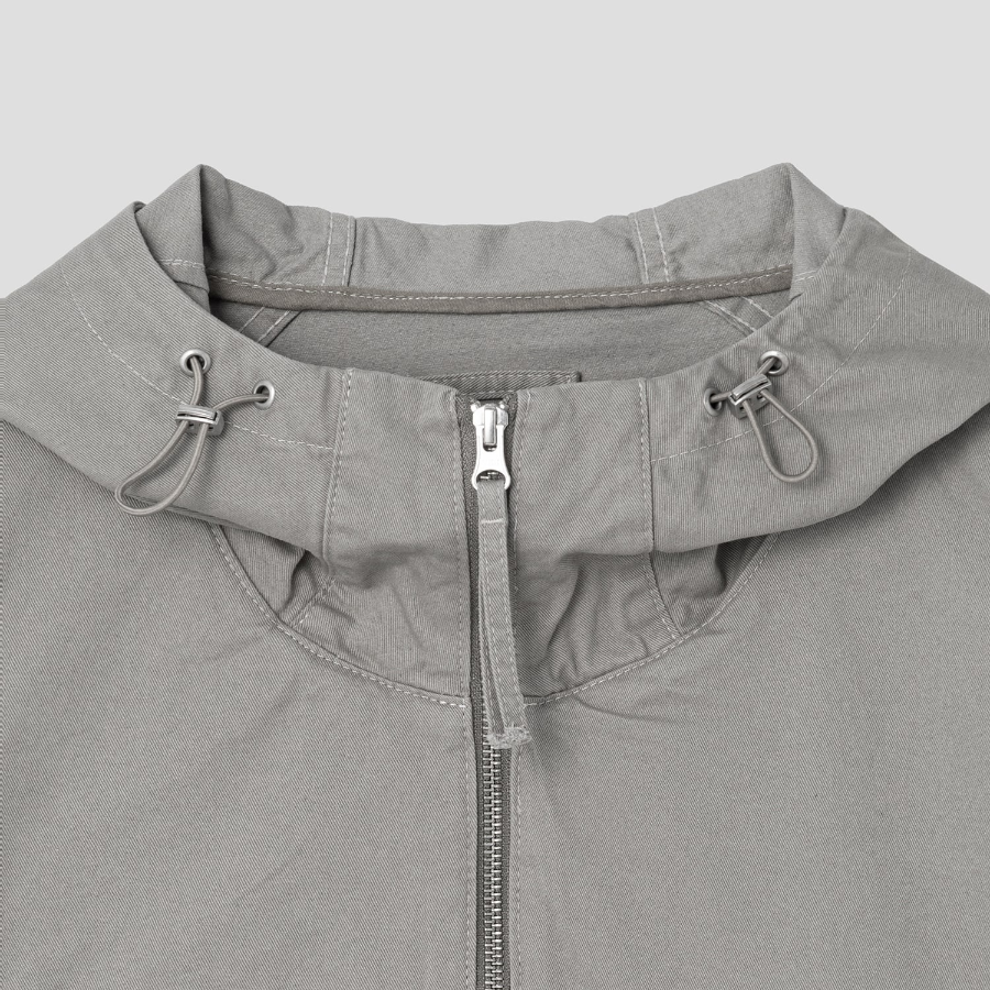 8 seconds Hooded Peach Cotton Outer — Khaki