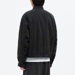 8 seconds Washed Cotton Stand Collar Short Jumper — Black