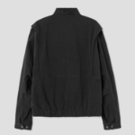 8 seconds Washed Cotton Stand Collar Short Jumper — Black