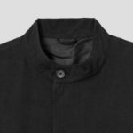 8 seconds Washed Cotton Stand Collar Short Jumper — Black