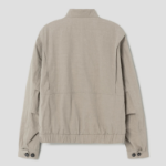 8 seconds Washed Cotton Stand Collar Short Jumper — Beige