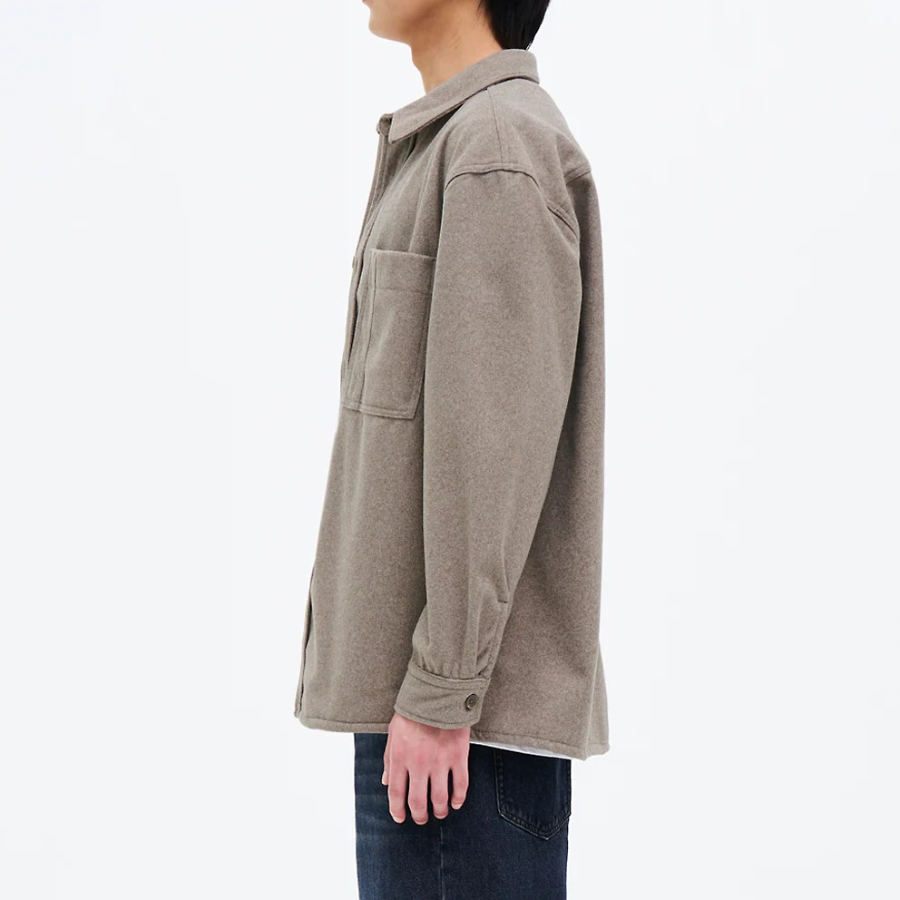 8 seconds Wool-like Hairy Oversized Shacket — Beige