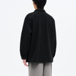 8 seconds Wool-like Hairy Oversized Shacket — Black