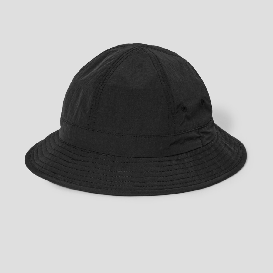 8 seconds Nylon Round Bucket Hat — Black