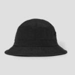 8 seconds Nylon Round Bucket Hat — Black