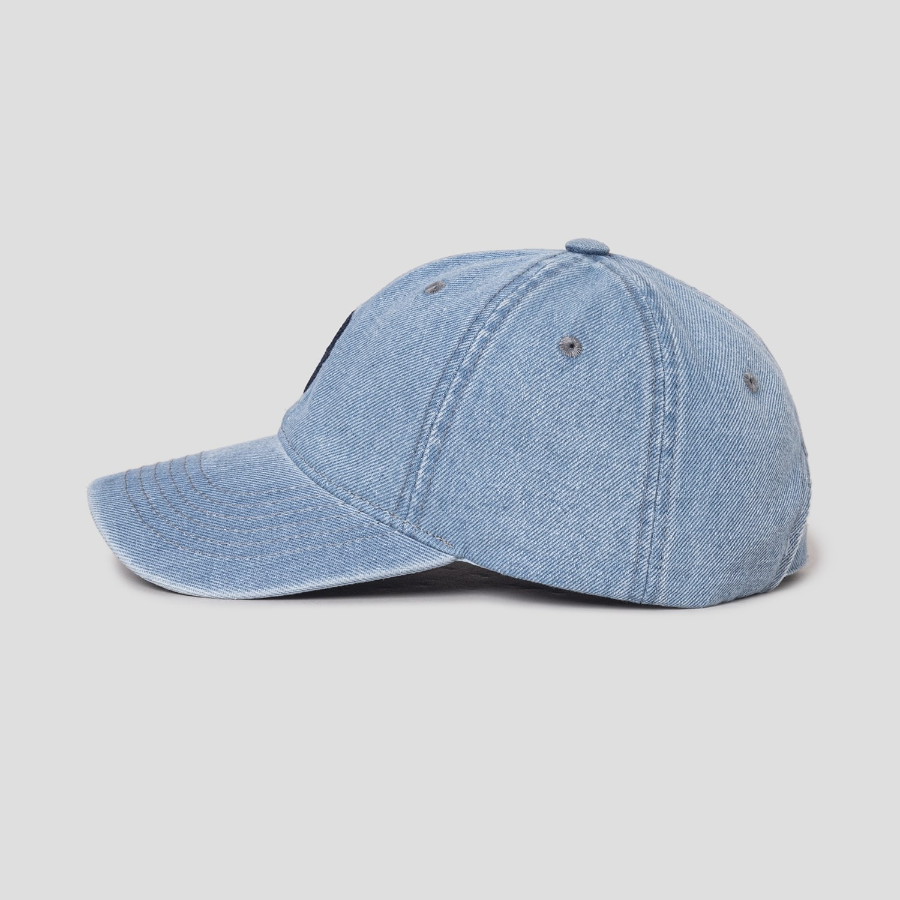 8 seconds Denim Volume Embroidery Ball Cap — Sky Blue