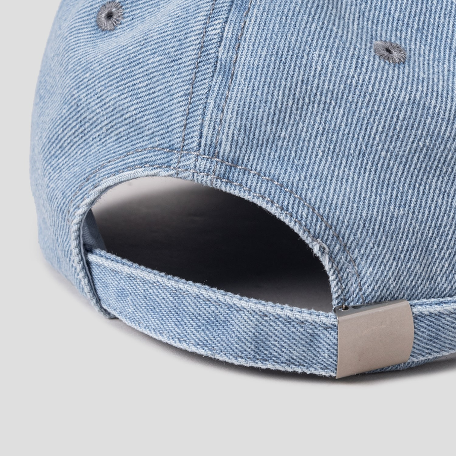 8 seconds Denim Volume Embroidery Ball Cap — Sky Blue