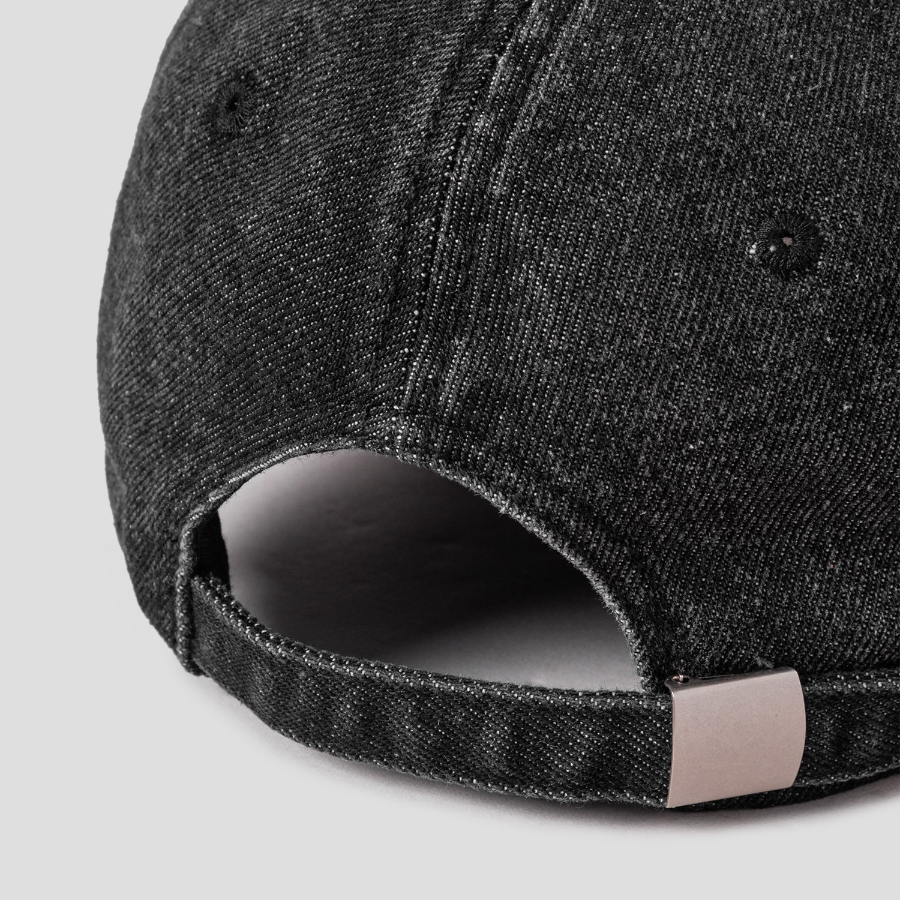 8 seconds Denim Volume Embroidery Ball Cap — Black