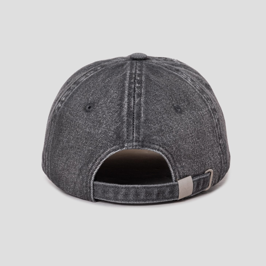 8 seconds Denim Volume Embroidery Ball Cap — Ash