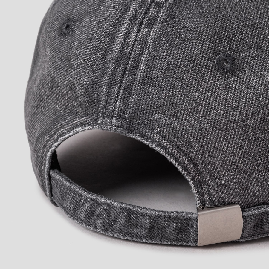 8 seconds Denim Volume Embroidery Ball Cap — Ash